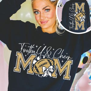 Football and Cheer Mom Svg, Football Mom Svg, Football Mama Svg, Cheer Mom Svg, Cheerleader Mom Svg, Football Season Svg, Football Mom Shirt