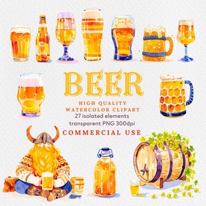 Clipart bière aquarelle, clipart bière, clipart aquarelle, chope de bière, bière aquarelle, clipart alcool, fête d'octobre, bière PNG.