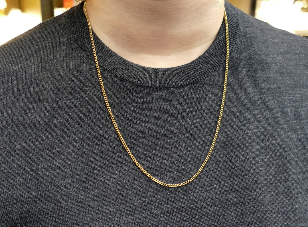 Gold Chain, Connell Curb Style Stainless Steel Gold Plated Chain ...