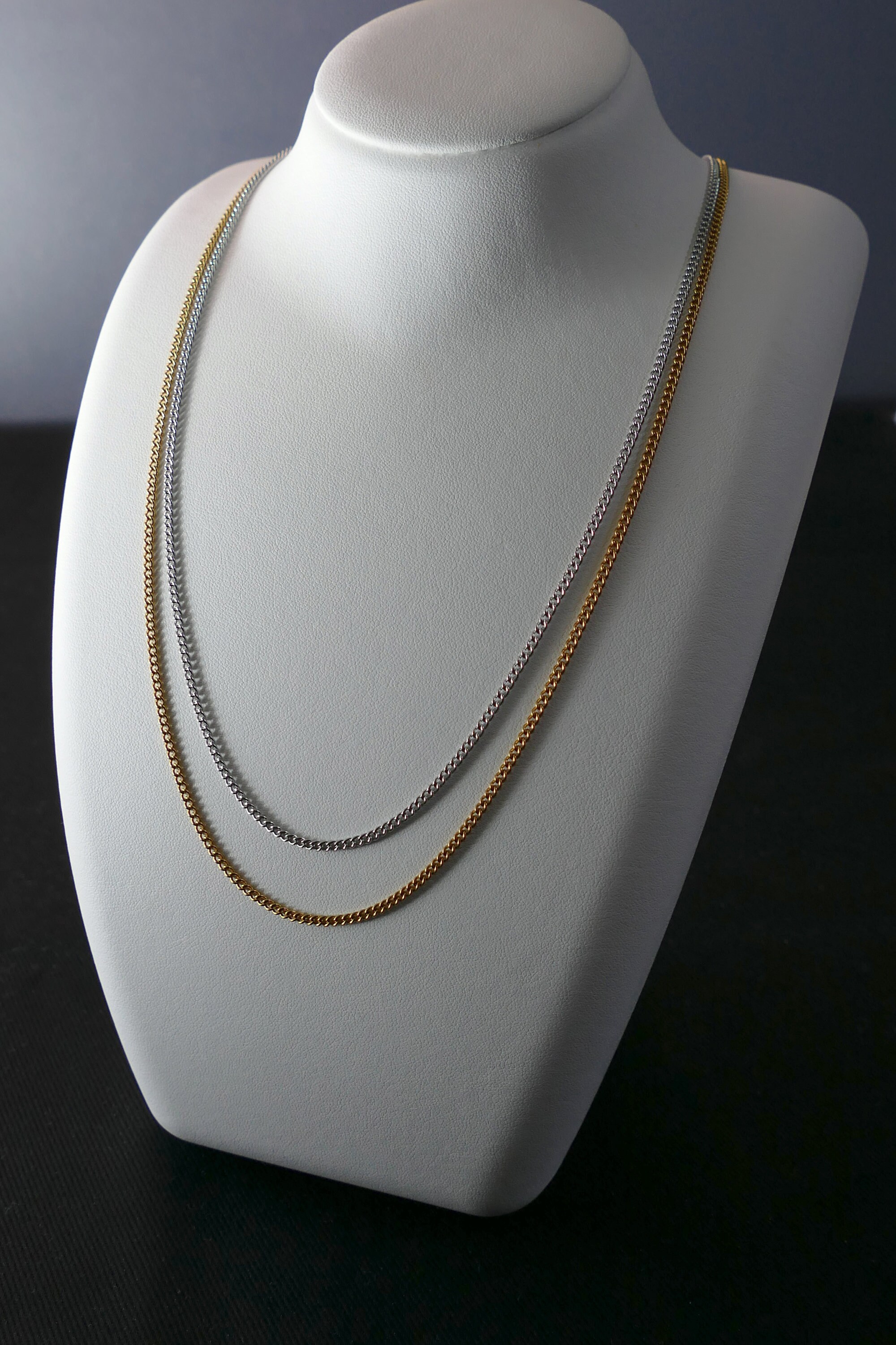 Silver Connell Chain, Curb Style Silver Plated Stainless Steel Connell ...