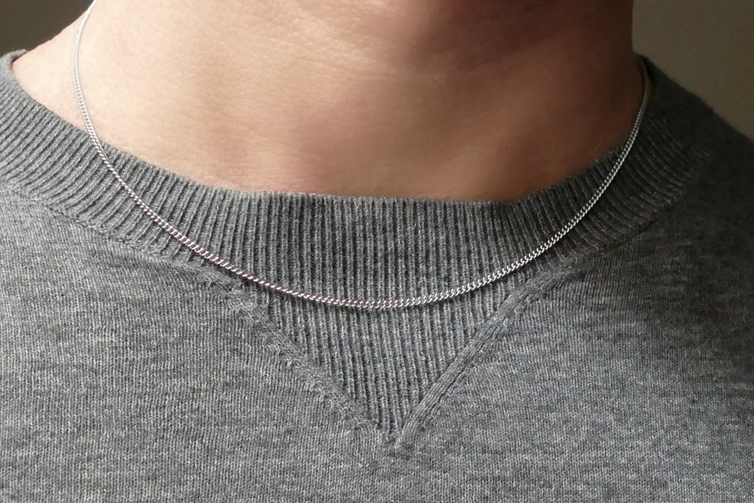 2mm Connell Silver Chain, Curb Style Silver Plated Stainless Steel ...