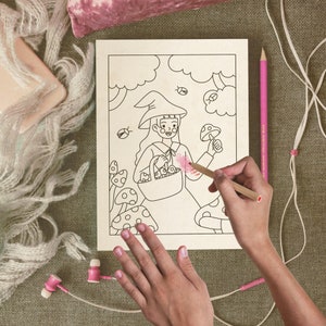 15 pagine da colorare di Halloween con streghe, zucche e fantasmi carini - Fogli da colorare Kawaii per bambini e adulti - Libro da colorare stampabile