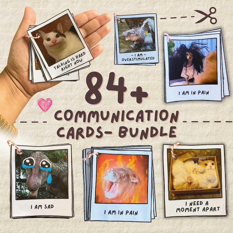 Carte di comunicazione non verbale per adulti autistici – Supporto non verbale per problemi sensoriali, crisi di rabbia e ADHD / Pacchetto completo per persone neurodivergenti immagine 1