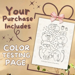 Cute Animals Simple Coloring Page for Teens and Adults - Printable or Digital Colouring Sheet with Cozy and Aesthetic Vibes image 3