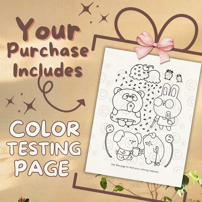 Cute Animals Simple Coloring Page for Teens and Adults - Printable or Digital Colouring Sheet with Cozy and Aesthetic Vibes image 3