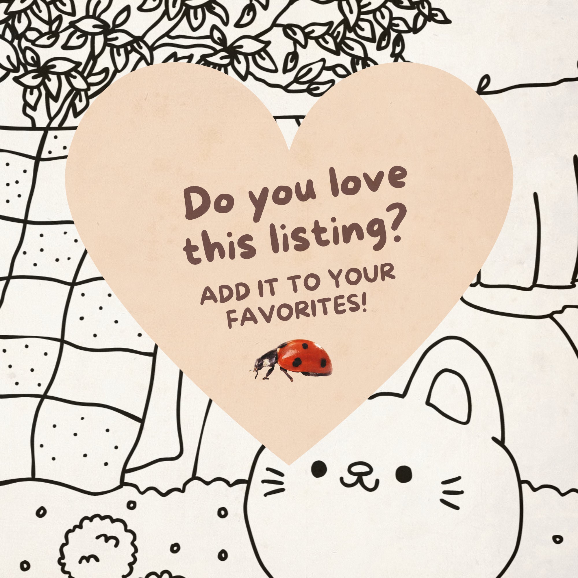 Cute Cat Coloring Page for Adults - Simple and Kawaii Coloring Sheet ...