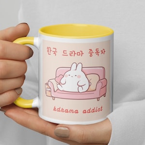 Regalo para los amantes del drama coreano: taza Kdrama con lindo conejito