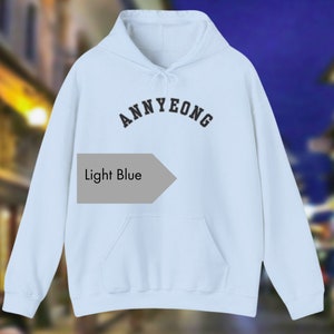 Korean Hoodie, Korean shirt with Kdrama Kpop phrase Annyeong