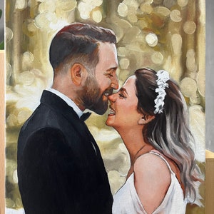 Custom oil portrait painting from photo, Couple portrait, Anniversary gifts, Mother's Day gifts, handmade canvas painting, Personalized Gift image 3