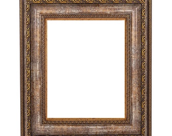 Custom picture frame distressed bronze, Wall Hanging canvas frame,vintage ornate poster painting gallery wall art frame,Plexiglass & Backing