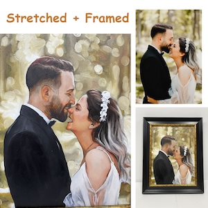 Custom oil painting from photo, couple portrait gift, anniversary gifts, handmade wall art, canvas painting, personalized gift, home decor image 6