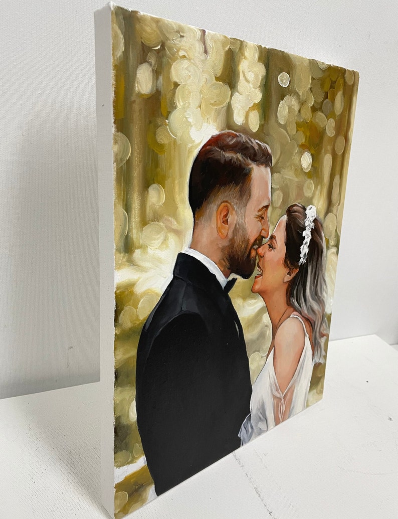 Custom oil painting from photo, couple portrait gift, anniversary gifts, handmade wall art, canvas painting, personalized gift, home decor image 5