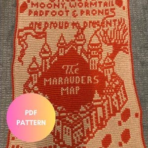 Marauders Map Mosaik Häkeldecke