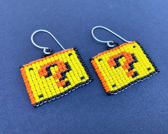 Question box earrings