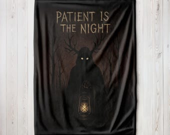 Patient is the Night OTGW Garden Wall Harvest Festival Fall Cozy Autumn Spooky Halloween Woven Minky Plush Throw Blanket Couch Tapestry Gift