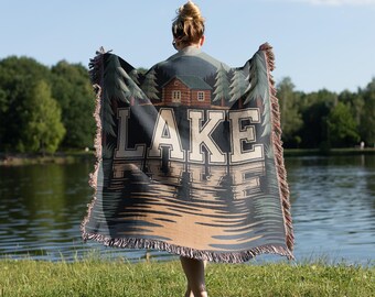 Lakehouse Decor Paddle Woven Throw Lake House Gifts House Warming Gift for Couples Lakehouse Decoration Housewarming Blanket New Home Owner