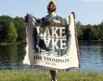 Lakehouse Decor Personalized Throw Lake House Gifts House Warming Gift for Couples Lakehouse Decoration Housewarming Blanket New Home Owner