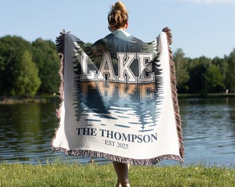 Lakehouse Decor Personalized Throw Lake House Gifts House Warming Gift for Couples Lakehouse Decoration Housewarming Blanket New Home Owner