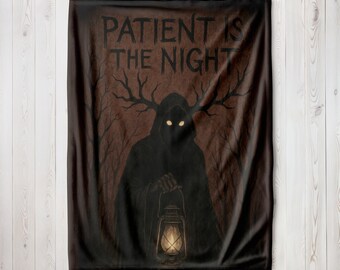 Patient is the Night OTGW Garden Wall Harvest Festival Fall Cozy Autumn Spooky Halloween Woven Minky Plush Throw Blanket Couch Tapestry Gift