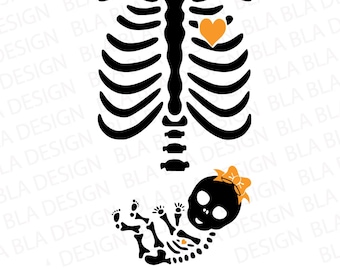 baby girl skeleton svg, halloween svg, pregnancy announcement svg, Dxf, Png,Eps, jpeg, Cut file, Cricut, Silhouette, Print, Instant download