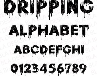 Dripping Font SVG, Dripping Alphabet, Dripping Cut Files, Svg Files for Cricut and Silhouette, Dripping Letters , Png,Eps,Svg,Ai,Jpg