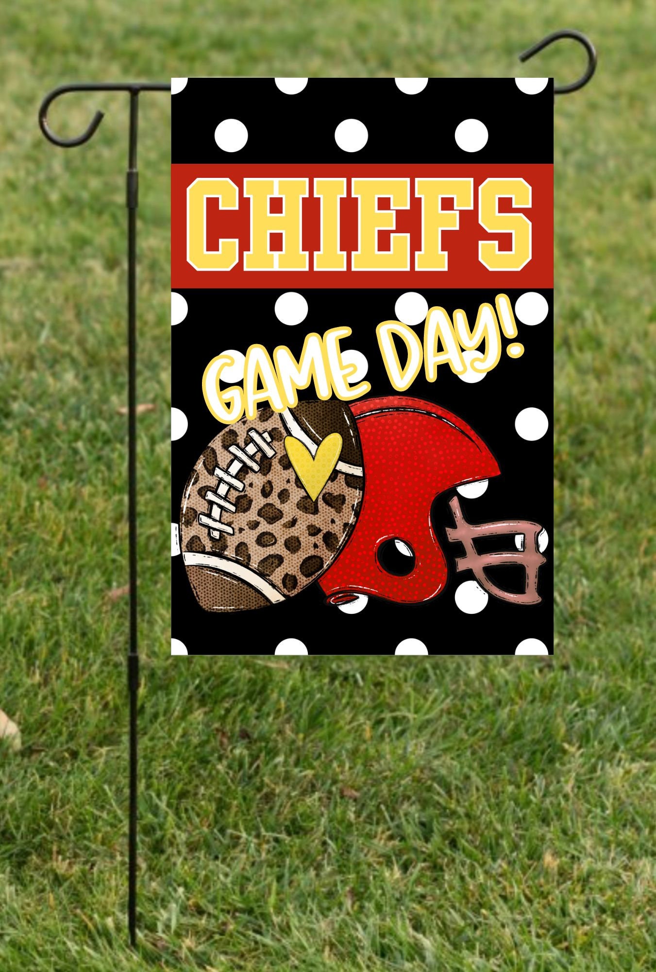 Kansas City Chiefs Garden Flag Set - 13x18 Inch Double Sided Flag With Stand - View #4