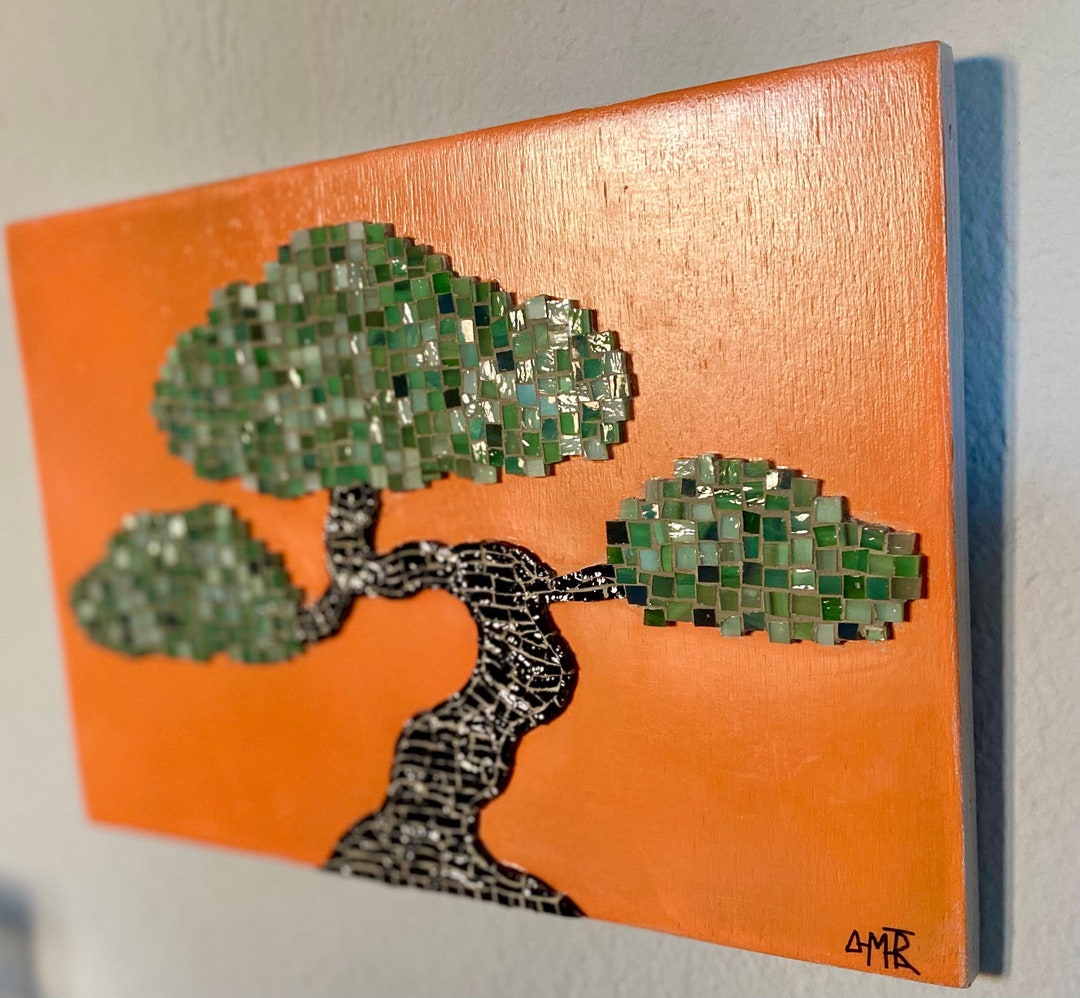 Bonsai Tree Handmade Mosaic Artwork Etsy