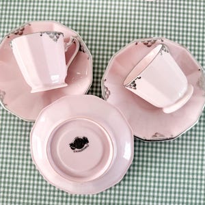 Komplett art déco-kaffeservis i puderrosa porslin och silver, Haas & Czjzek, Schlaggenwald, cirka 1930 bild 12