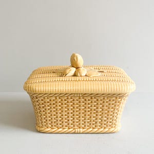 Boite à biscuit ou gâteau en faïence de Gien, création Val d’or , milieu 20ème