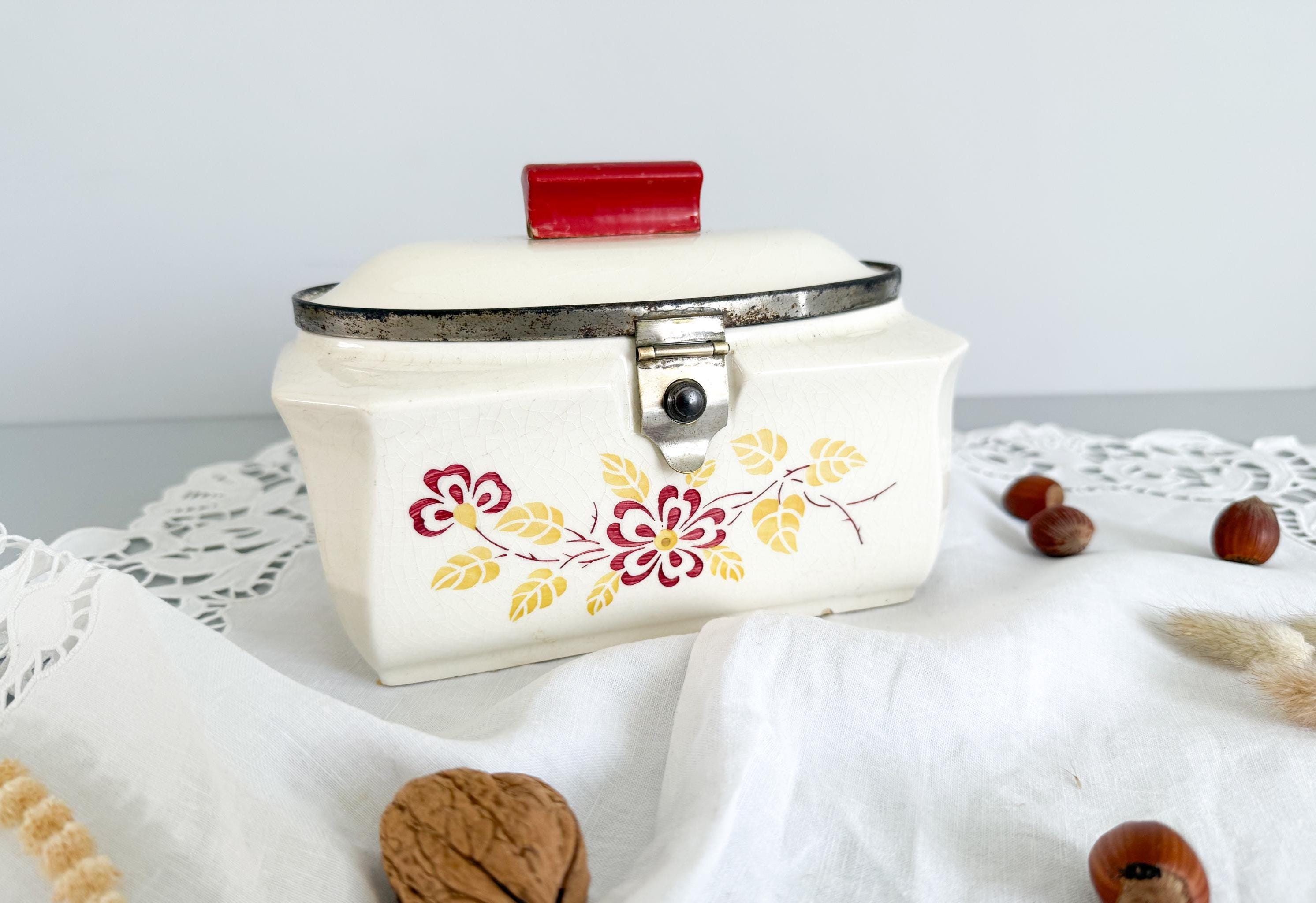 ANCIENNE BOITE A Biscuit Bonbons Ceramique Allemande Fleur Rose EUR 24,99 - PicClick FR