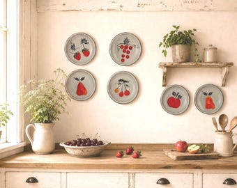 Arnon stoneware dessert plates, France, circa 1980