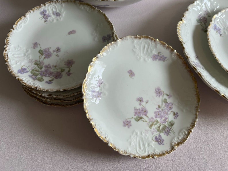 Service à crème en porcelaine fine de Limoges, début 20ème image 2