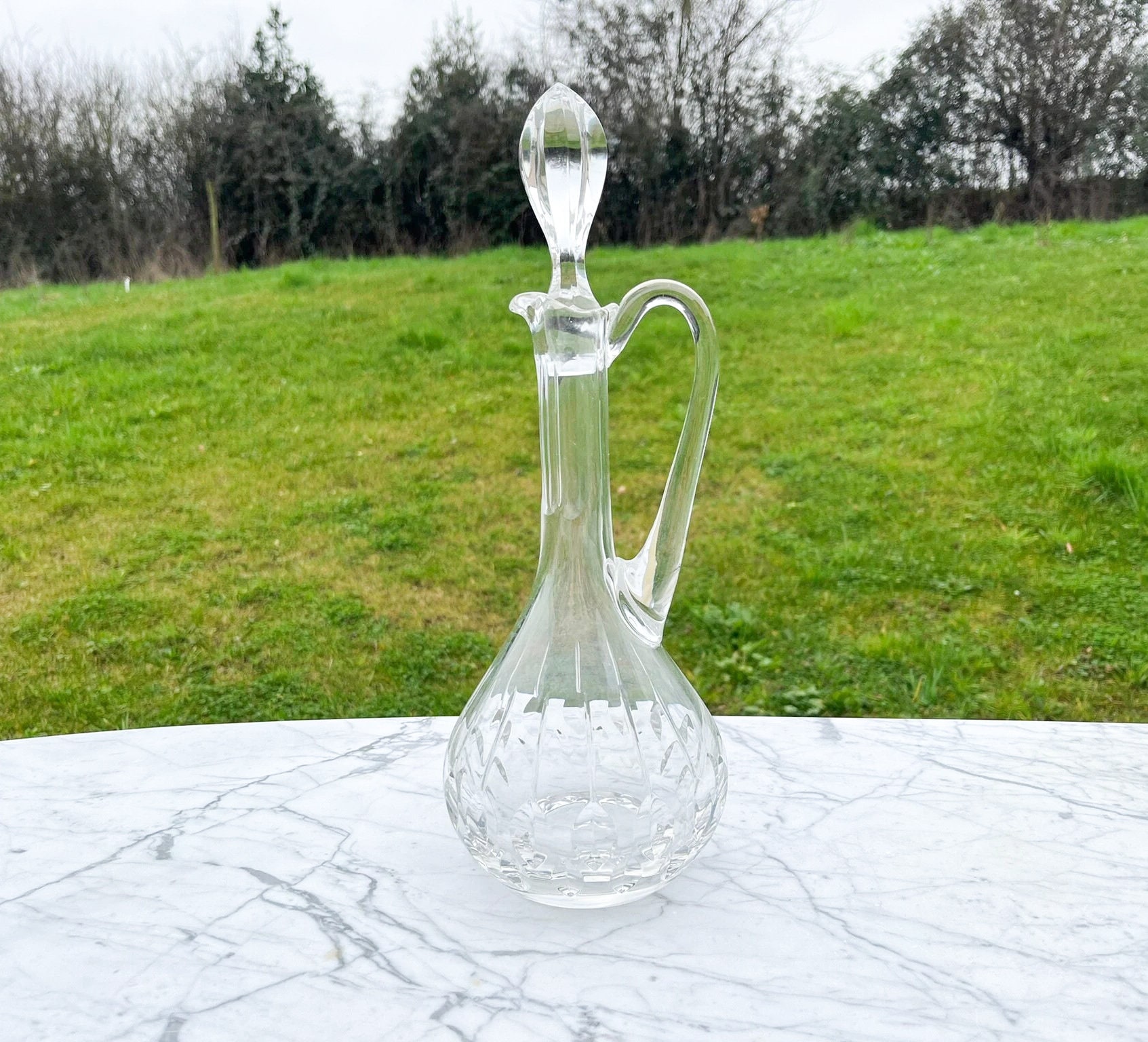Beautiful cut crystal ewer carafe, Lemberg