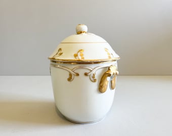 Covered pot or sugar bowl in Old Paris porcelain, Napoleon III, 19th century