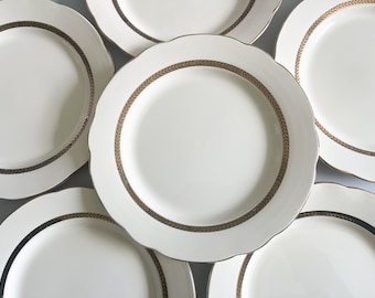 6 flat plates, Turenne Digoin Sarreguemines model, mid-20th century