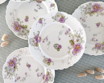 Dessertteller aus Limoges-Porzellan, Jugendstil, entworfen von Jean Pouyat, um 1920