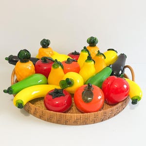 Glass fruits and vegetables, Murano style, Italy, mid 20th century