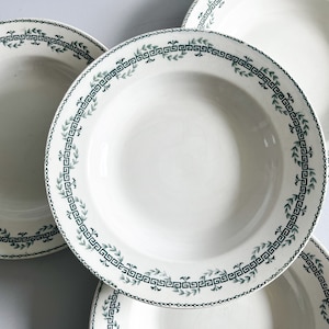 4 ironstone soup plates, Austerlitz model, Gien, early 20th century
