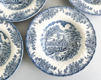 4 assiettes creuses , Churchill , Staffordshire England , milieu 20ème