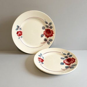 Set of 2 Badonviller flat dishes, early 20th century