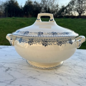 Ironware soup tureen, Parmentier model, Boulenger Choisy le Roi