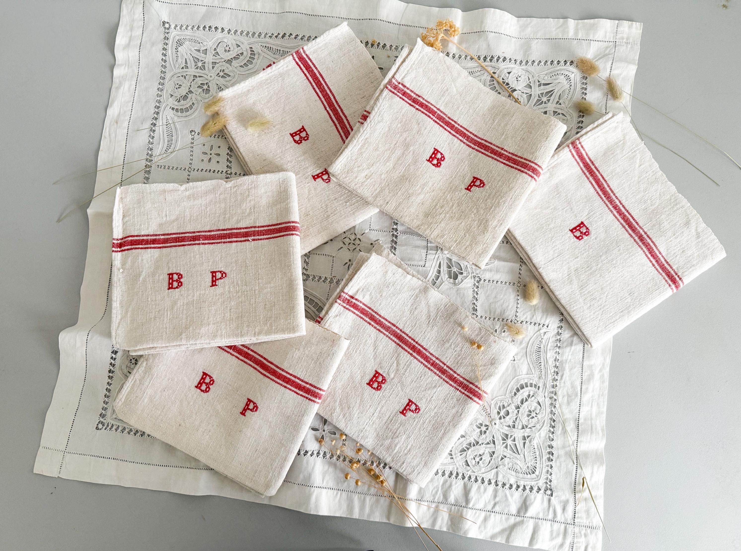 Tissu torchon ancien d'occasion - Linge de maison