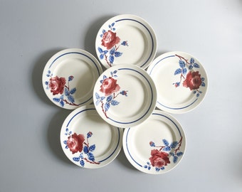 6 assiettes plates , modèle Chantal Lunéville , début 20ème