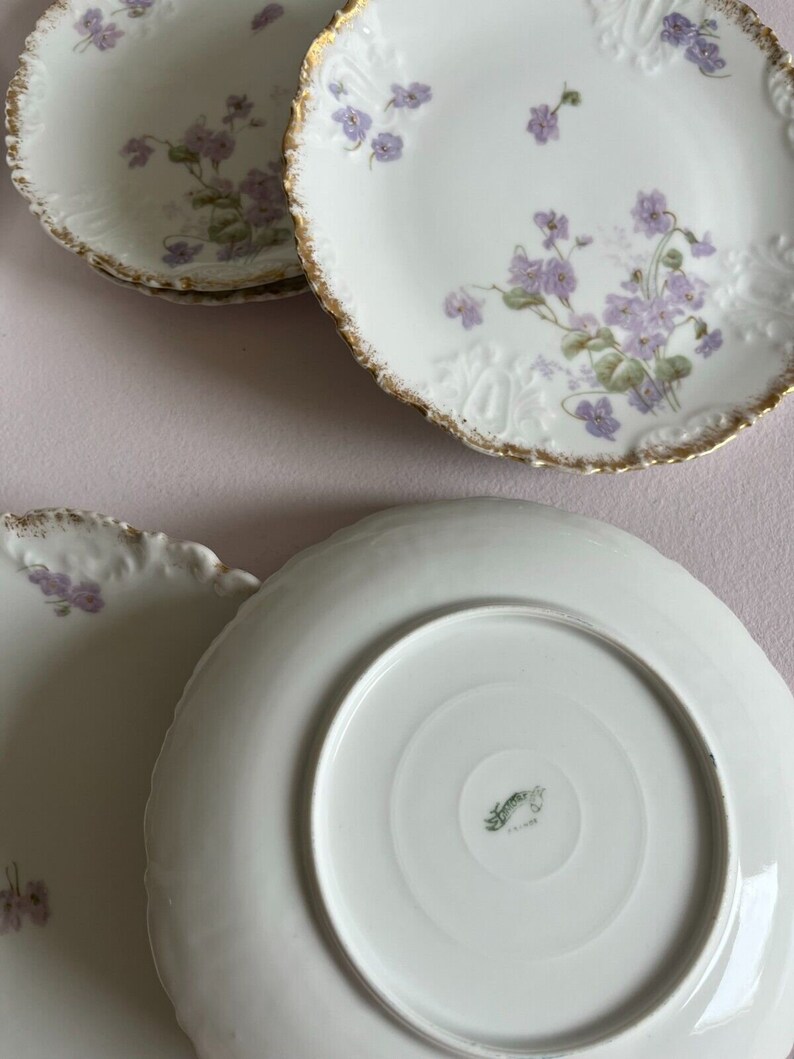 Service à crème en porcelaine fine de Limoges, début 20ème image 7