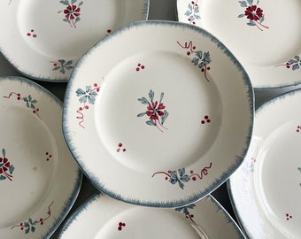 6 assiettes plates , modèle Josette , Sarreguemines , début 20ème