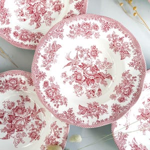 Juego de 2 platos hondos del fabricante inglés Enoch Wedgwood Tunstall, diseño de faisanes asiáticos.