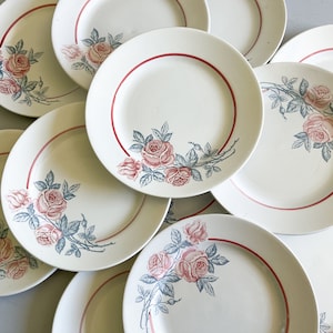 12 antique dessert plates, Dampierre Sarreguemines model, early 20th century