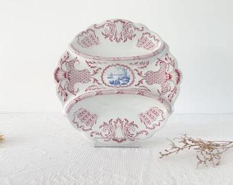 Raro plato de espárragos de piedra de hierro, Jules Vieillard & Cie, diseño Richelieu, Burdeos, alrededor de 1880