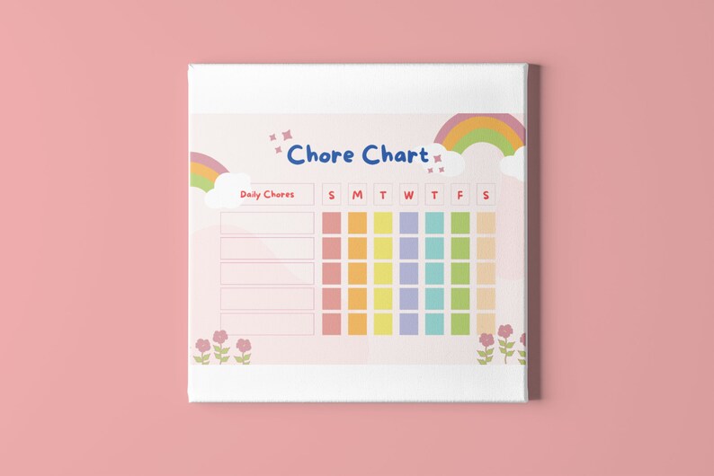 Chore Chart, Instant Download, Printable Daily & Weekly Chore Chart ...