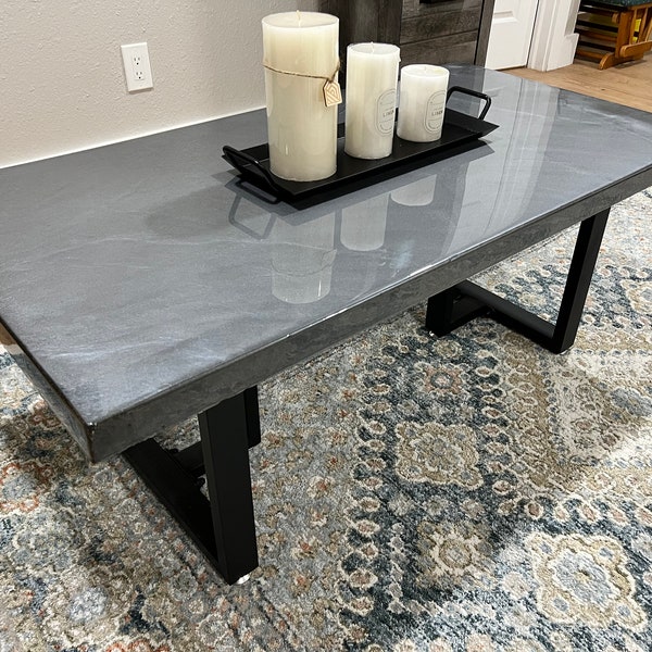 Concrete Silver Coffee Table